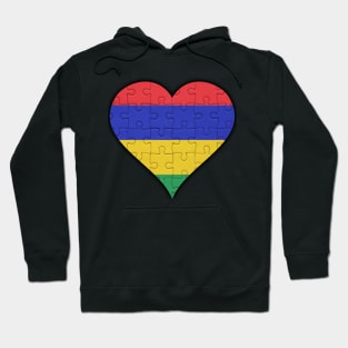 Mauritian Jigsaw Puzzle Heart Design - Gift for Mauritian With Mauritius Roots Hoodie